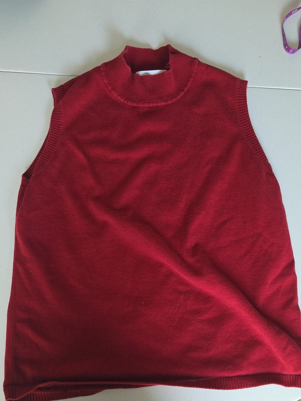 Westbound Burgundy Sleeveless Turtleneck Sweater Vest #E18